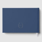 Monogram oval leaves blue silver wedding  (Verso)