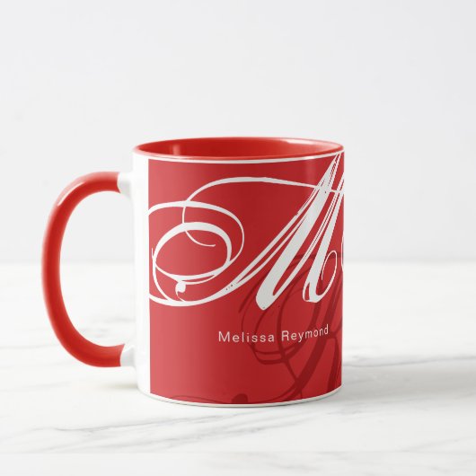 Monogram Oversized All-Over Fiery-Red Kleur Mok (Links)