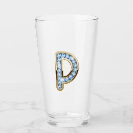 Monogram P - 16 oz glas (Voorkant)