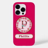 Monogram P Floral Case-Mate iPhone Case (Achterkant)