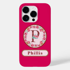 Monogram P Floral Case-Mate iPhone 14 Pro Hoesje