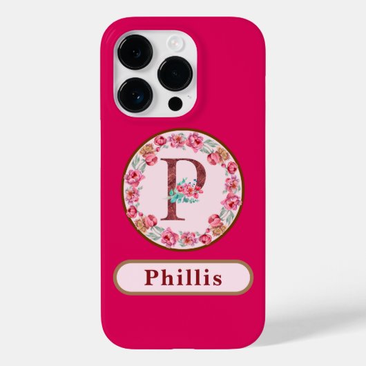  Monogram P Floral Case-Mate iPhone Case (Achterkant)