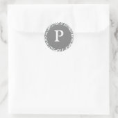 Monogram P Grijs  nodigt zegelsteen uit Ronde Sticker (Tas)