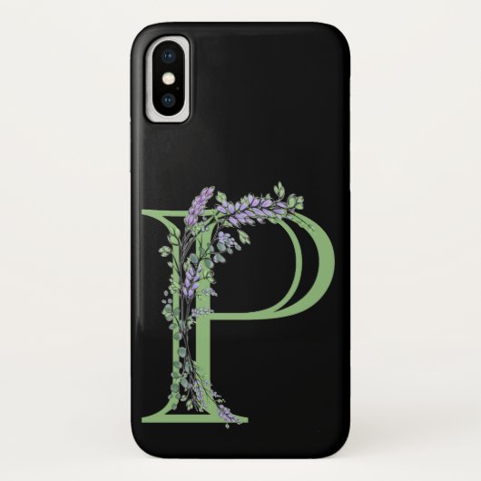 Monogram P lavender Eucalyptus Case-Mate iPhone Case (Achterkant)