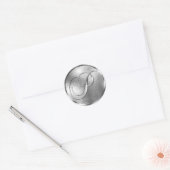 Monogram P NONMETALLIC Silver Envelope Seal Ronde Sticker (Envelop)