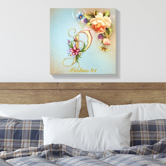 Monogram P Premium Wrapped Canvas (gloss) (Insitu (Slaapkamer))