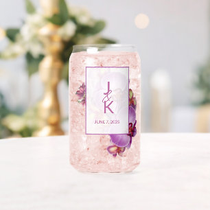 Monogram paar drinkgerei set blikvorm glas