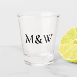 Monogram Paar Modern Zwart Shot Glas