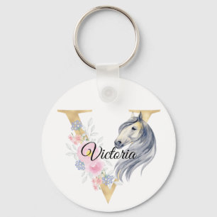 Monogram paard schattige florese paardensportnaam sleutelhanger