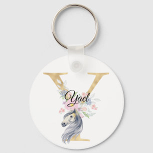 Monogram paard schattige florese paardensportnaam sleutelhanger