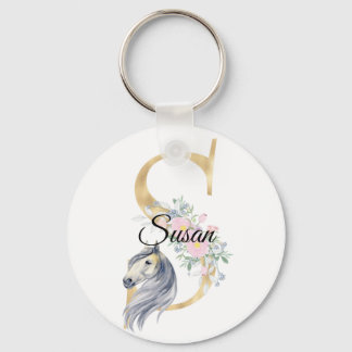 Monogram paard schattige florese paardensportnaam  sleutelhanger