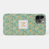Monogram paardenbloem bloeit Sinaasappel bloemmoti Case-Mate iPhone Case (Achterkant (horizontaal))