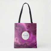Monogram Paars Amethyst en goudhoudend Abstract Ag Draagtas (Voorkant)