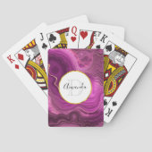 Monogram Paars Amethyst en goudhoudend Abstract Ag Pokerkaarten (Achterkant)