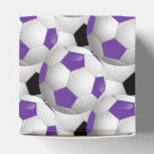 Monogram Paars Black Voetbal Patroon Bedankdoosjes (Bovenkant)