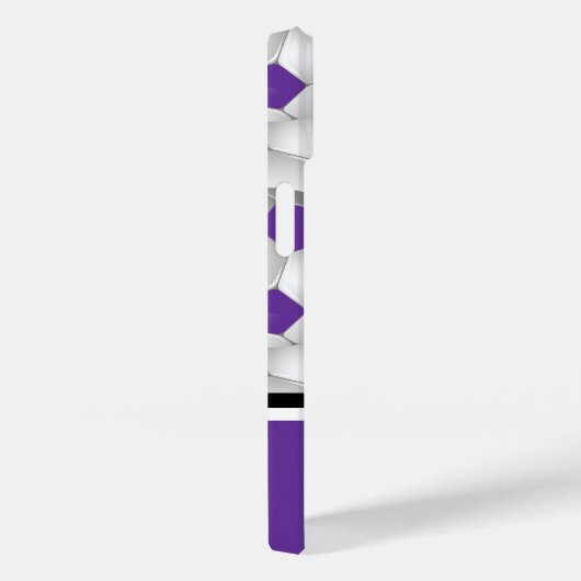 Monogram Paars Black Voetbal Patroon Case-Mate iPhone Case (Achterkant / Rechts)