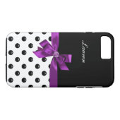 Monogram Paars Bow iPhone 5 Hoesje (Achterkant (Horizontaal))