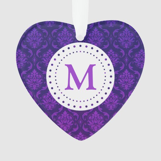 Monogram Paars Damask Ornament (voorkant)