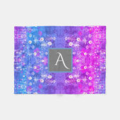 Monogram Paars Fleece Deken (Voorkant (Horizontaal))