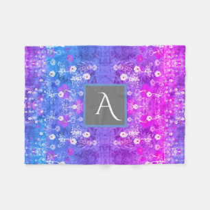 Monogram Paars Fleece Deken