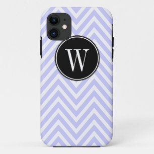 Monogram Paars Lila Chevron Zig Zag Pattern iPhone 11 Hoesje