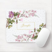 Monogram Paars Lila Roze Bouquet Chic Muismat (Met muis)