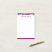 Monogram Paars Mandala Colorful Post-it® notes (Op bureau)