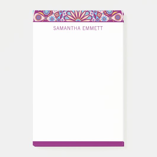 Monogram Paars Mandala Colorful Post-it® notes (Voorkant)