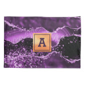 Monogram Paars marmer Kussensloop (Achterkant)
