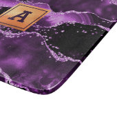 Monogram Paars marmer Snijplank (Hoek)