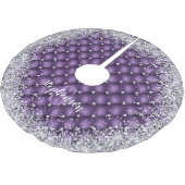 Monogram Paars Tufted Diamond Silver Glitter Glam Kerstboom Rok (Gekanteld)
