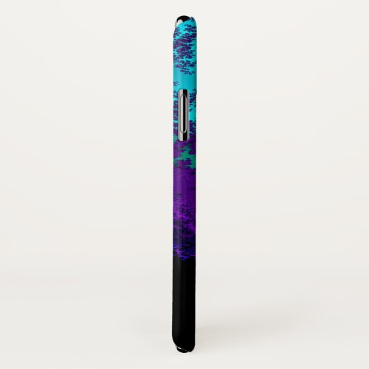 Monogram Paars Turquoise Fractal iPhone X Hoesje (Achterkant / rechts)