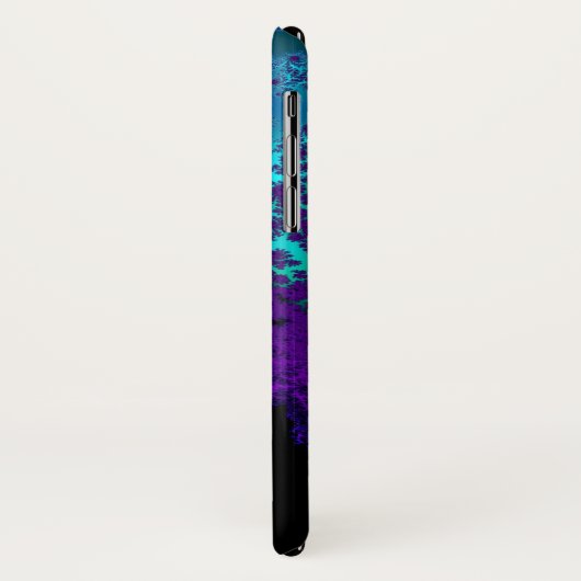 Monogram Paars Turquoise Fractal iPhone X Hoesje (Achterkant/links)