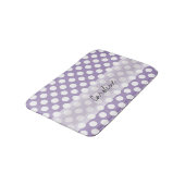 Monogram Paars White Trendy Fun Polka Dot Pattern Badmat (Gekanteld)