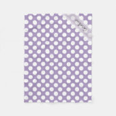 Monogram Paars White Trendy Fun Polka Dot Pattern Fleece Deken (Voorkant)