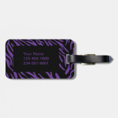 Monogram Paars Zebra Stripe Bagagelabel (Achterkant horizontaal)