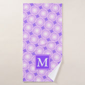 Monogram paarse cirkels badhanddoek (Badhanddoek)