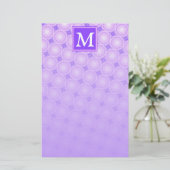 Monogram paarse cirkels briefpapier (Staand voorkant)
