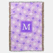 Monogram paarse cirkels deken (Voorkant Verticaal)