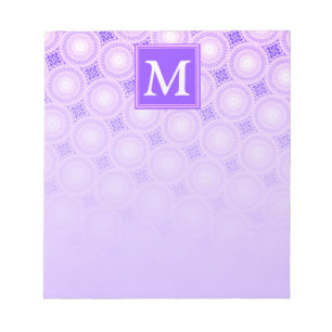 Monogram paarse cirkels notitieblok