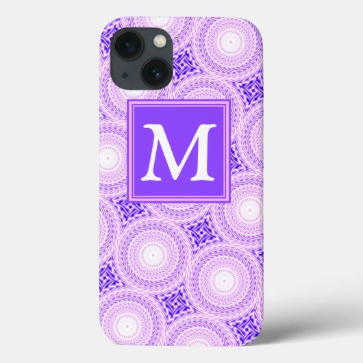 Monogram paarse cirkels patroon Hoesje-Mate iPhone Case-Mate iPhone Case (Achterkant)