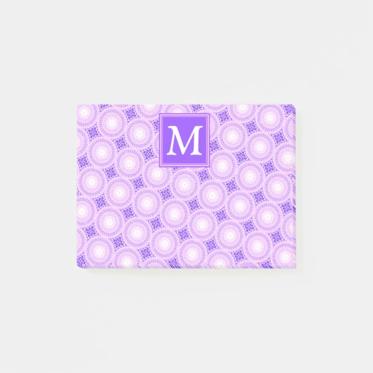 Monogram paarse cirkels post-it® notes (Voorkant)
