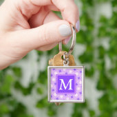 Monogram paarse cirkels sleutelhanger (Hand)