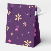 Monogram Paarse Daisy Flower Pattern Wedding Bedankdoosjes (Achterkant)