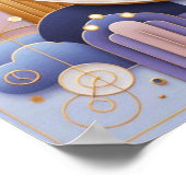 Monogram Paarse en gouden muurkunst Poster (Hoek)