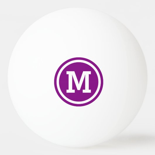 Monogram Paarse en witte cirkel Pingpongballen (Voorkant)