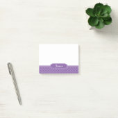 Monogram Paarse en witte Quatrefoil Post-it® Notes (Kantoor)