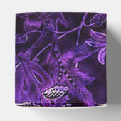 Monogram Paarse  Floral Cube Favor Box Bedankdoosjes (Bovenkant)
