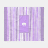 Monogram Paarse gestreepte Custom Fleece Deken (Voorkant (Horizontaal))