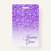 Monogram Paarse glitter Badge (Voorkant)